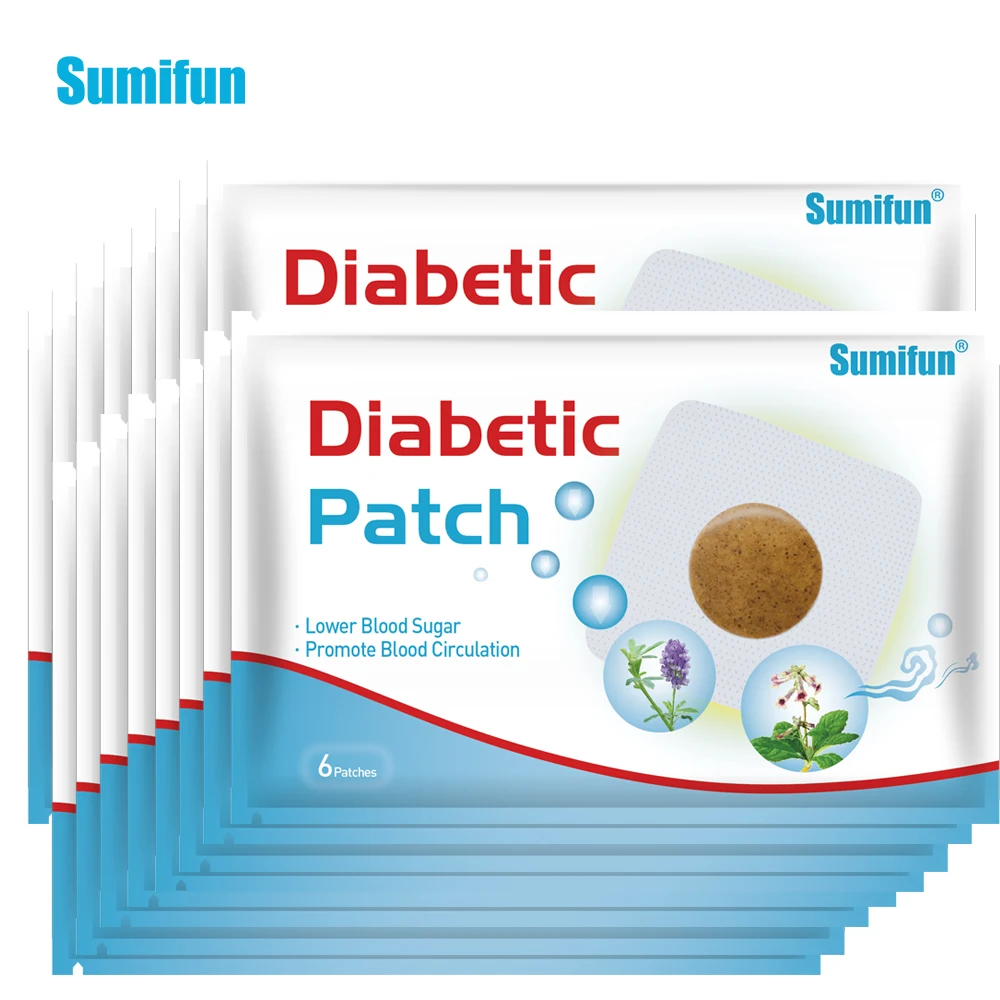 Пластырь для диабетиков Sumifun, травяной пластырь для снижения уровня сахара в крови, 6/30/60/90 шт.
