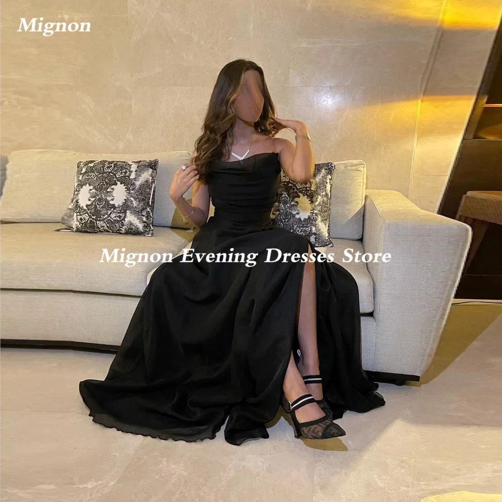 

Mignon Organza Prom Gown Strapless Evening Sweep Train A-line Spaghetti Straps Formal Elegant Party Dresses for Women 2023