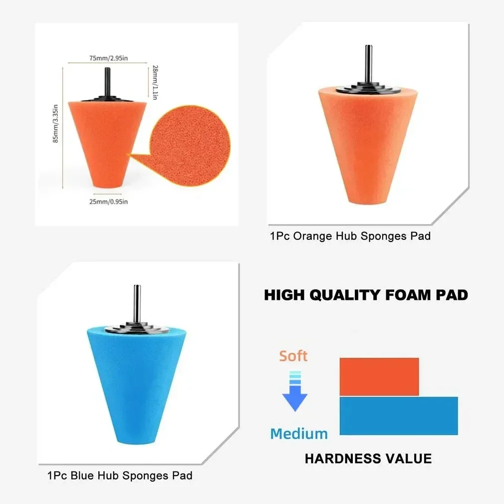 Car Hub Polishing Sponge Grinding Head Metal Plastic