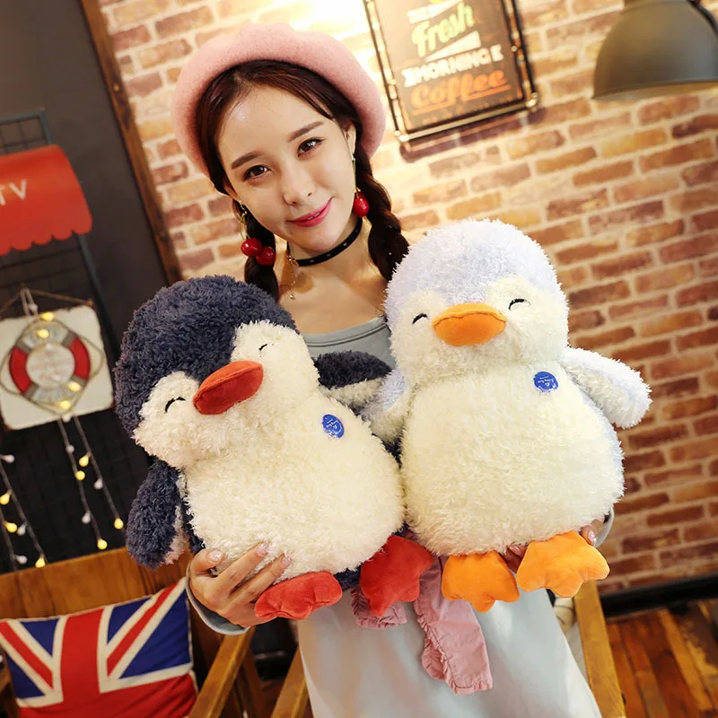 nice real life cartoon plush dressed penguin toy creative animal doll rabbit bear crocodile toys for children kawaii gifts 25cm 35cm Fluffy Hair Penguin Plush Stuffed Cartoon  Penguin Doll Animal Toy for Children Xmas Gift Penguin Plush Christmas Gift