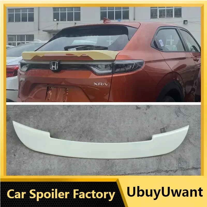 

Auto ABS Plastic Unpainted Color/Glossy Black /Carbon Color Rear Middle Wing Spoiler For Honda VEZEL HRV HR-V XRV XR-V 2021 2022