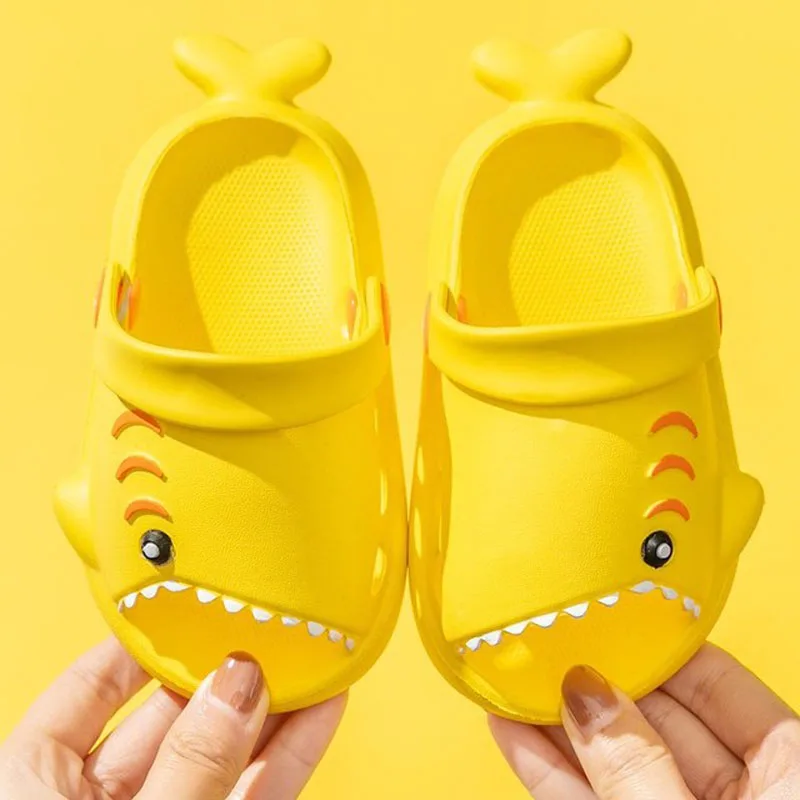 Children Sandals Baby Shoes Kids Shoes Kids Sandals Cartoon Shark Summer Toddler Boys Girls Soft Sole Anti-Slip Slippers
