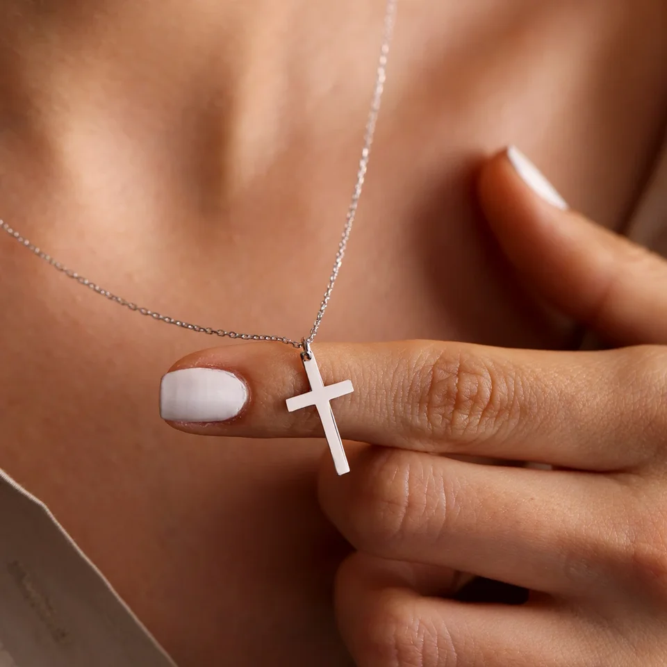 Collana croce pendente pietre rubino - Gioielli - Collane - di nego
