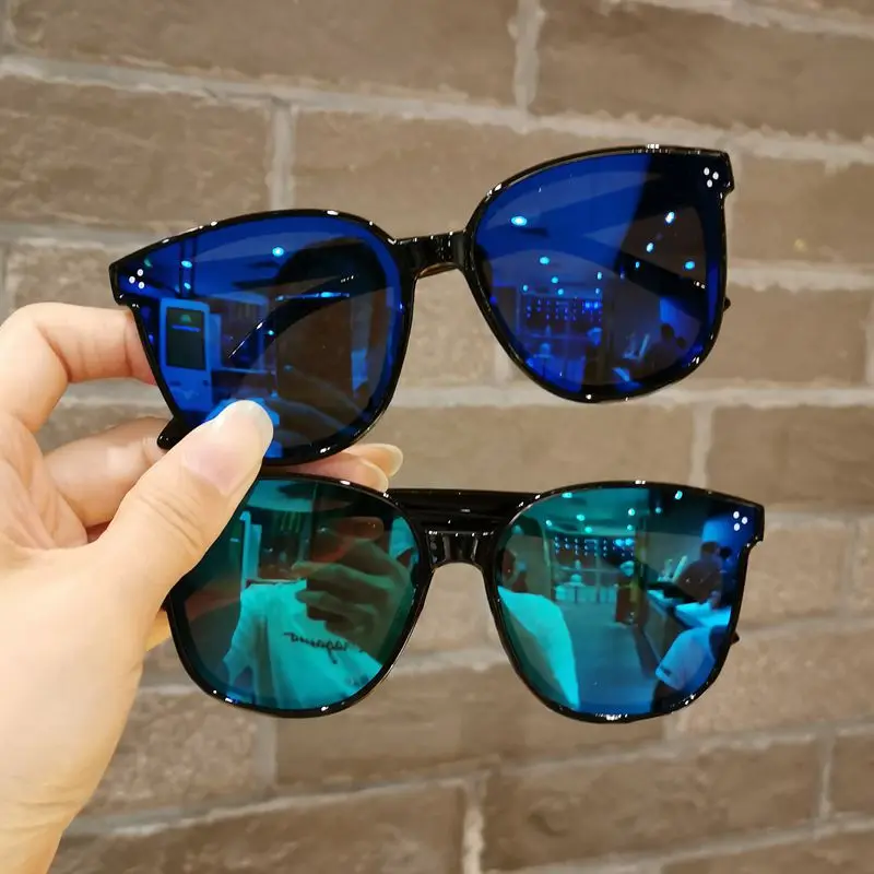 New Children Shape Round Sunglasses Girl Boy Shiny coating Double Color Vintage Sunglasses UV Protection Glasses Child_voghion.com