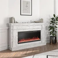 Waverly 64 Inch Electric Fireplace,Replaceable Fireplace Insert Heater, Remote Control,Timer,Color Changing Crystal Ember Flames 1