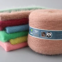 1Kg per Roll Mink Yarn 1000g+400g Winter Soft Long Hair Angola Rabbits Yarns Fluffy With Thread Hand Knitting Women Scarf 2
