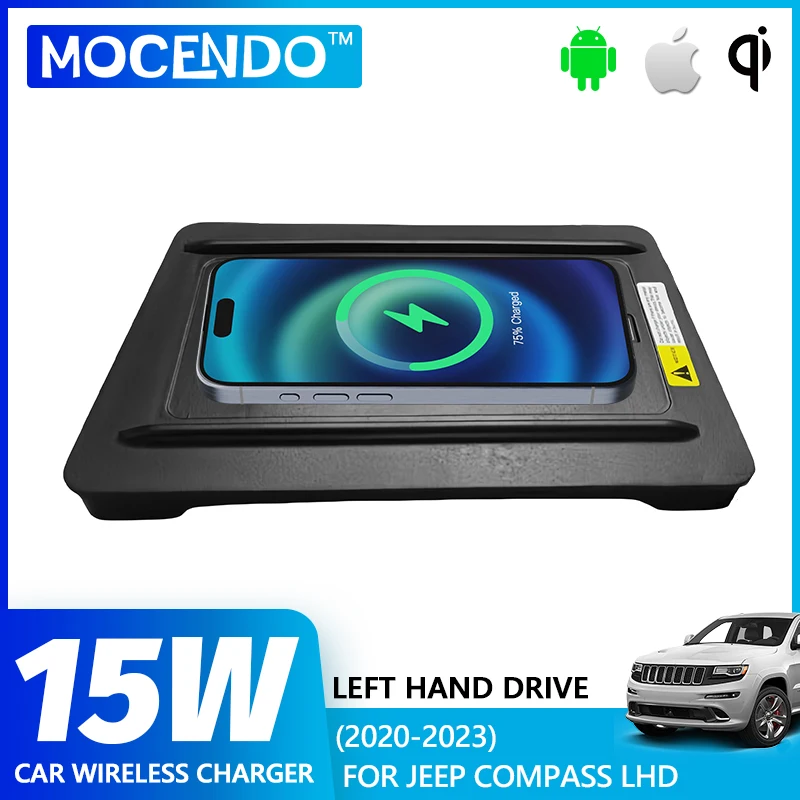 Car Wireless Charger iPhone Android system For JEEP Compass LHD