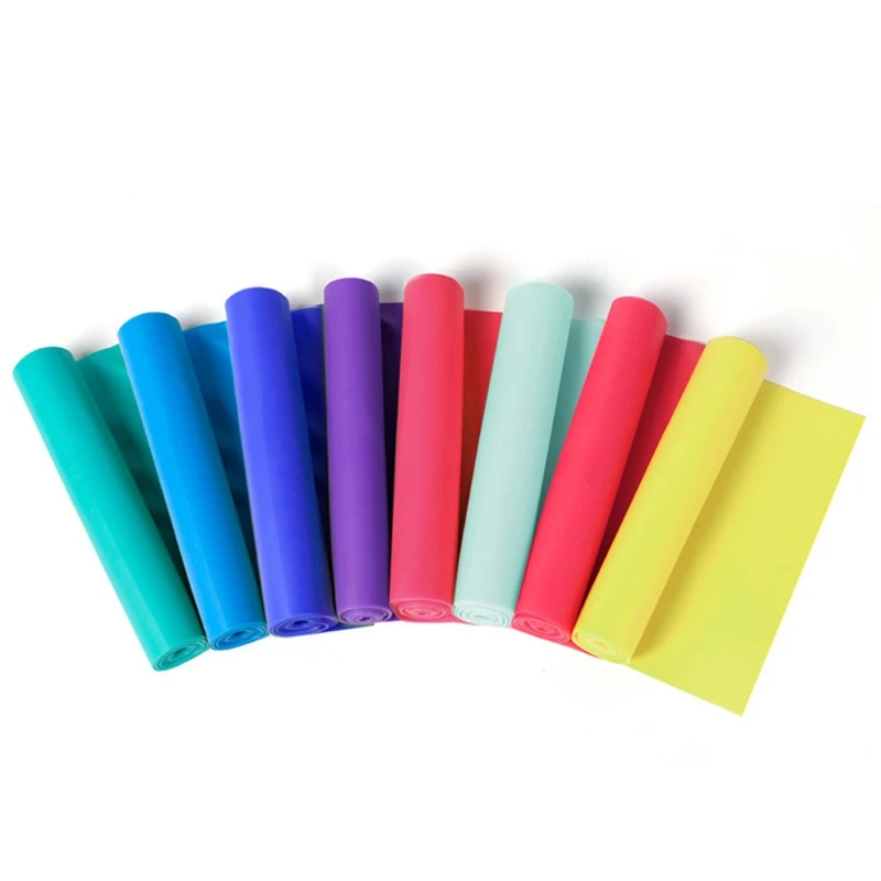 

157D 1.5m Elastic Yoga Pilates Rubber Stretch Resistance Exercise Fitness Band Belt