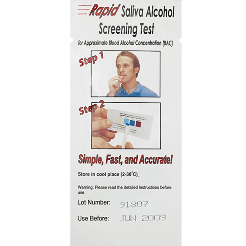 Disposable Saliva Alcohol Screening Test Alcohol Test Paper Innoxious Accurate Safety Health Measurement