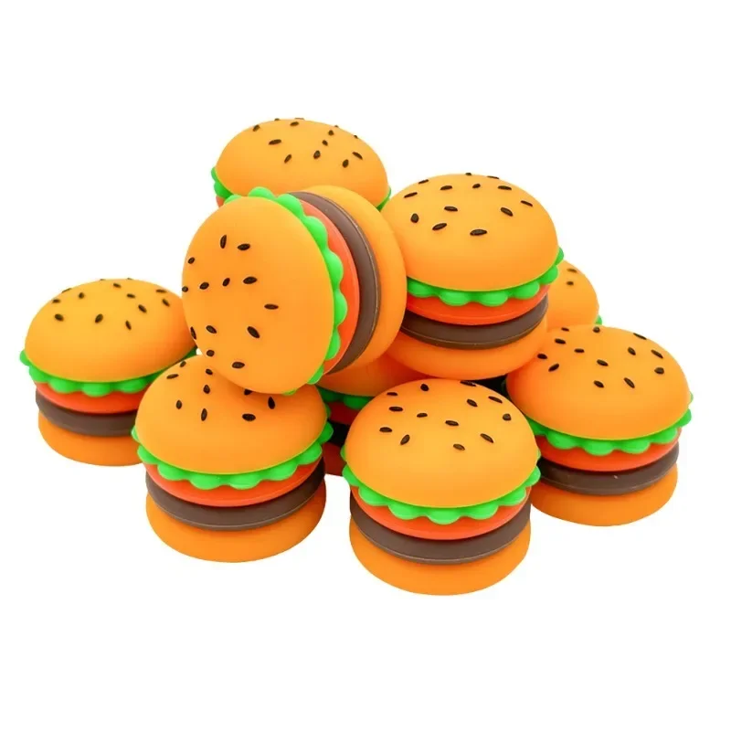 Hamburger Shape Silicone Jar 5ML Portable Oil Box Silicone Container Storage Box Candle Jar