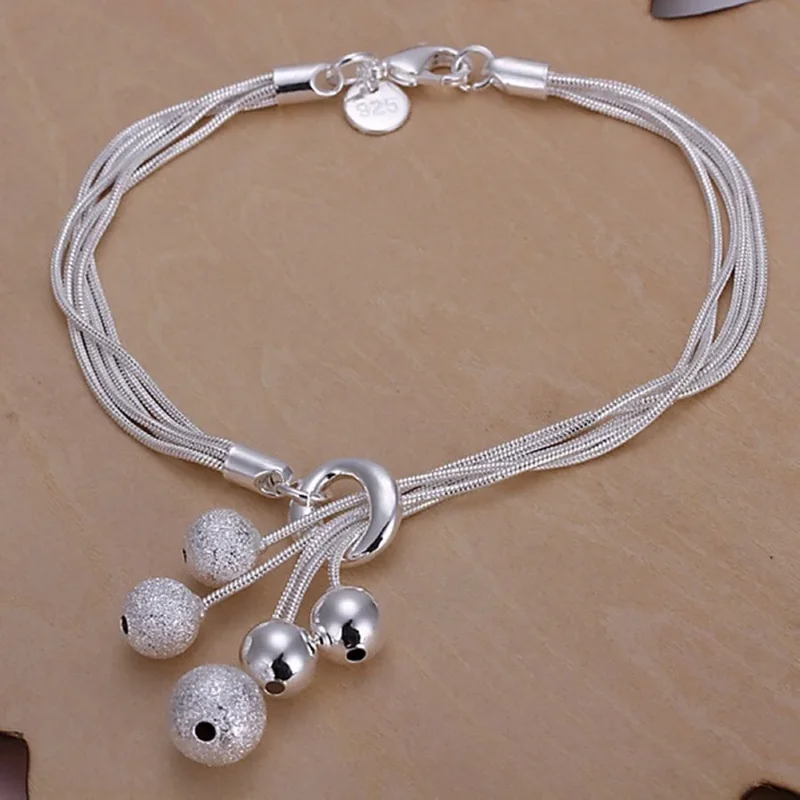 Fine 925 Sterling Silver Noble Nice Chain Solid Bracelet