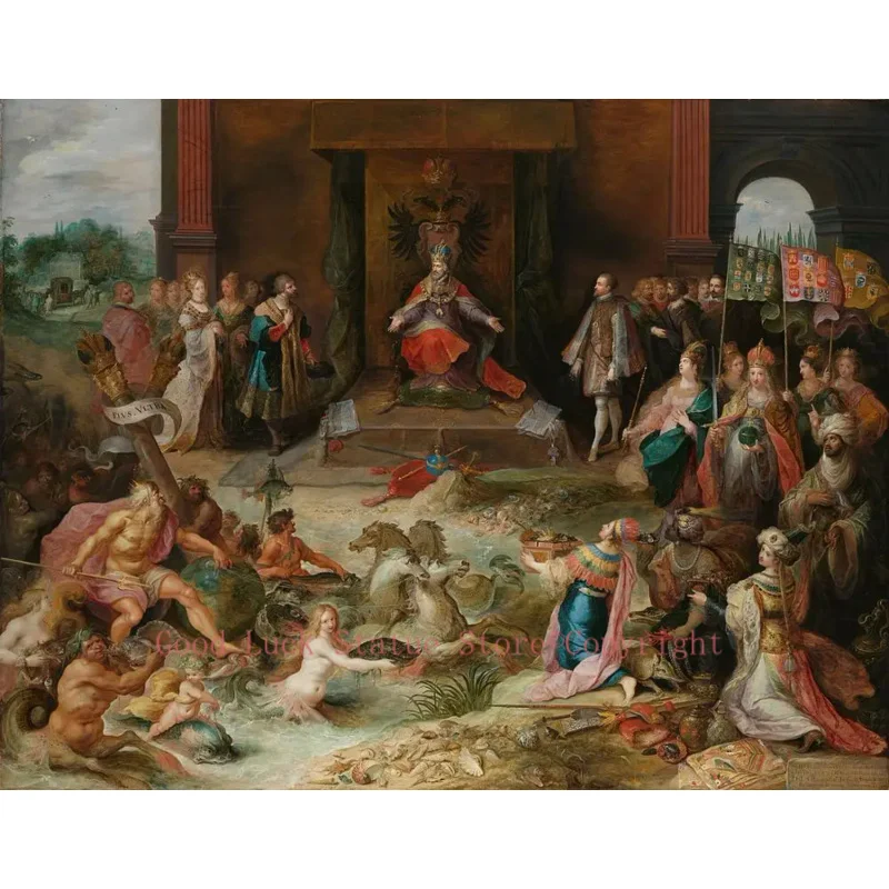 

TOP ART painting # Netherlands Holland Allegory on the Abdication of Emperor Charles V in Brussels print art painting on canvas