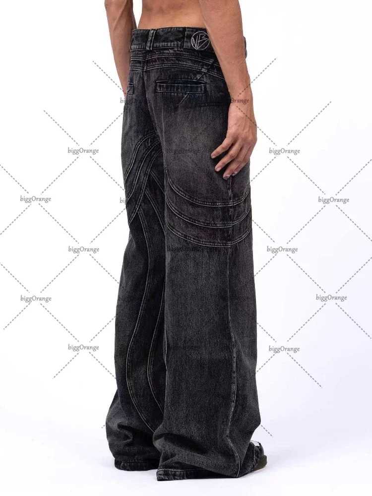 Y2K Punk Hip Hop Jeans Loose Washed Clothing Men Floor Mopping Pants Men Women Streetwear Coast Work Clothes Ripped Style men jeans ripped jeans ripped patchwork jeans