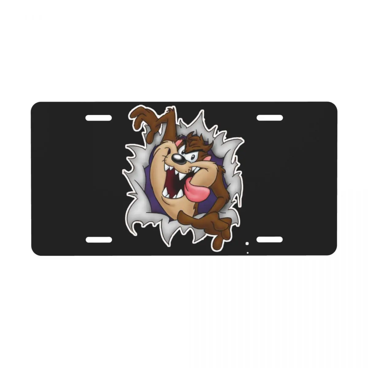 Beware Of Tasmanian Devil Aluminum License Plate - 12x6 Inches, Fits All Vehicles, Made In USA