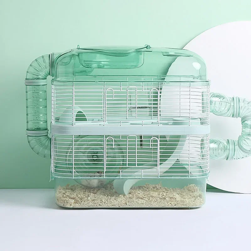 Transparent Villa Castal Pet Nest Double Layer Hamster Cage Small Pet Hamster Guinea Pig Acrylic Large Size House Nest Supplies