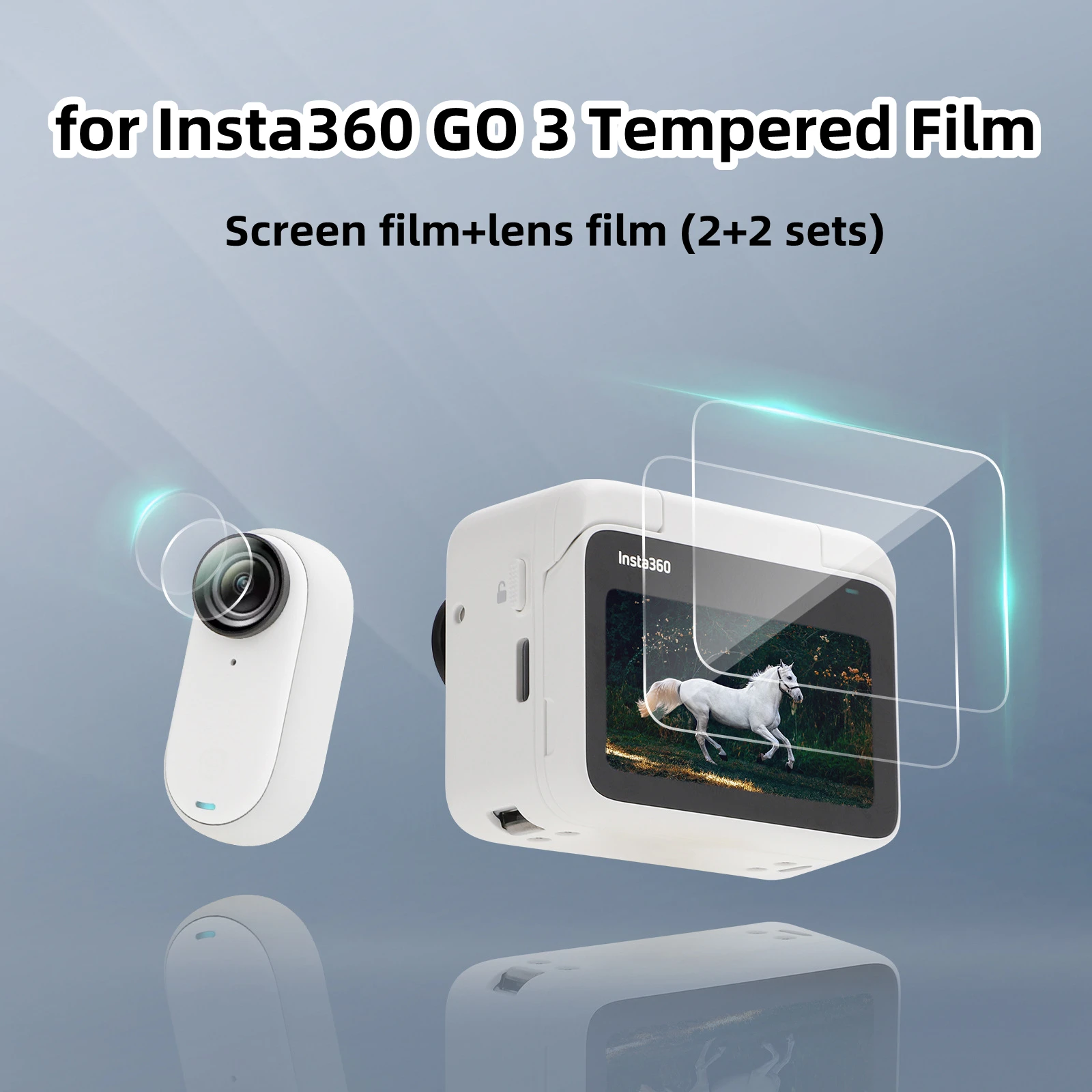 

2 + 2 комплекта защитной пленки для Insta360 GO 3 закаленная пленка для экрана камеры с защитой от встряхивания большого пальца для объектива GO3 защитная пленка аксессуар