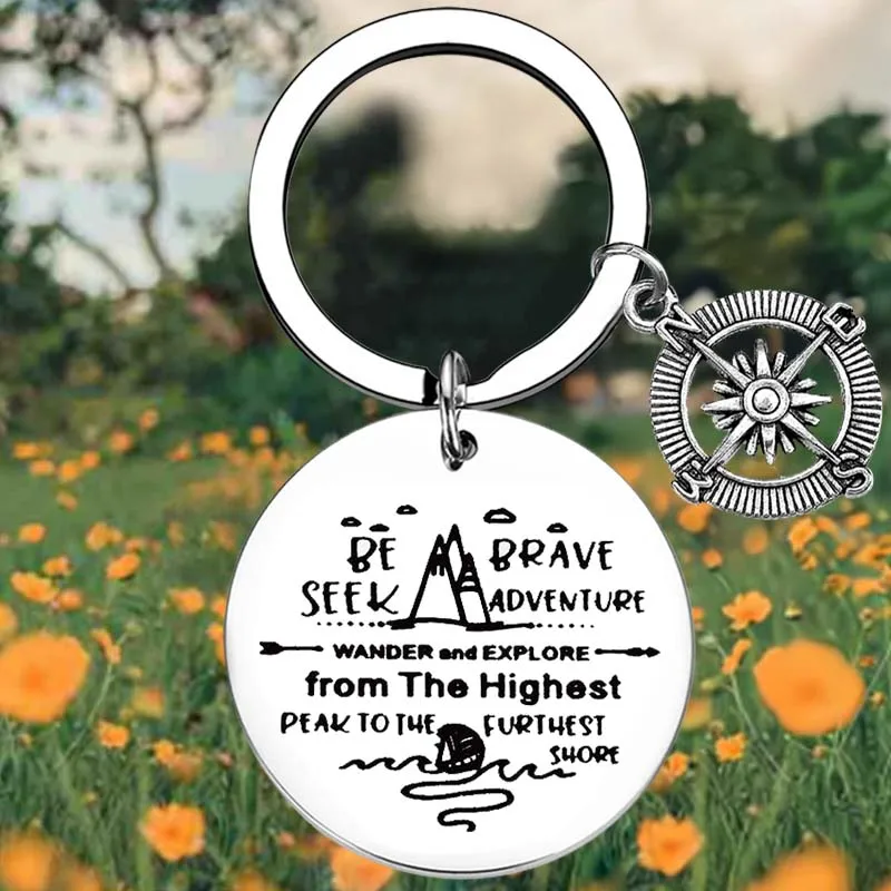 Regali Avventuristi Portachiavi Anello Montagne Regalo Portachiavi Ciondolo Wanderlust Backpacker Regalo