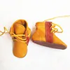 Spring Handmade Genuine Leather Baby Gils Boots Mixed Colors First Walkers Cowhide Lace-up Baby Moccasins Boy Shoes 6