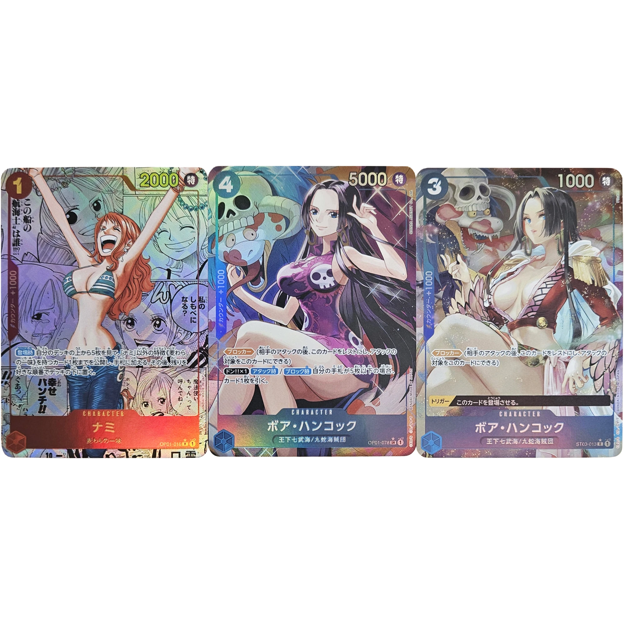 7 Style One Piece Luffy Shanks Nami Robin Hancock Buggy Color Flash Card Classic Anime Game Collection Cards Diy Gift Toy