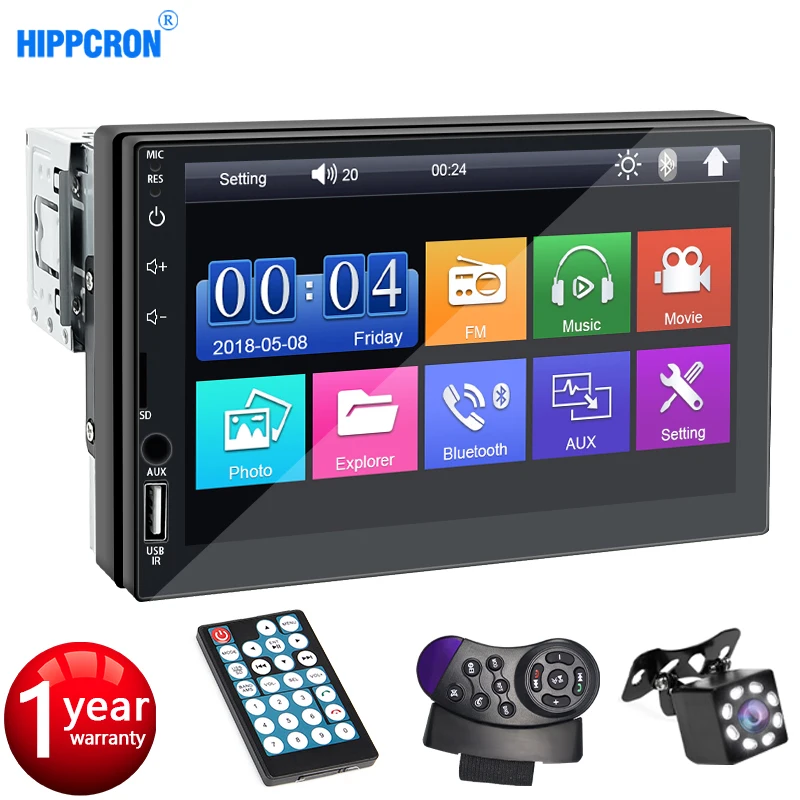 Car Radio 1 Din MP5 Multimedia Player 7 Inch Touch Screen FM ISO Power Aux  Input Bluetooth USB Mirror Link Universal Autoradio - AliExpress