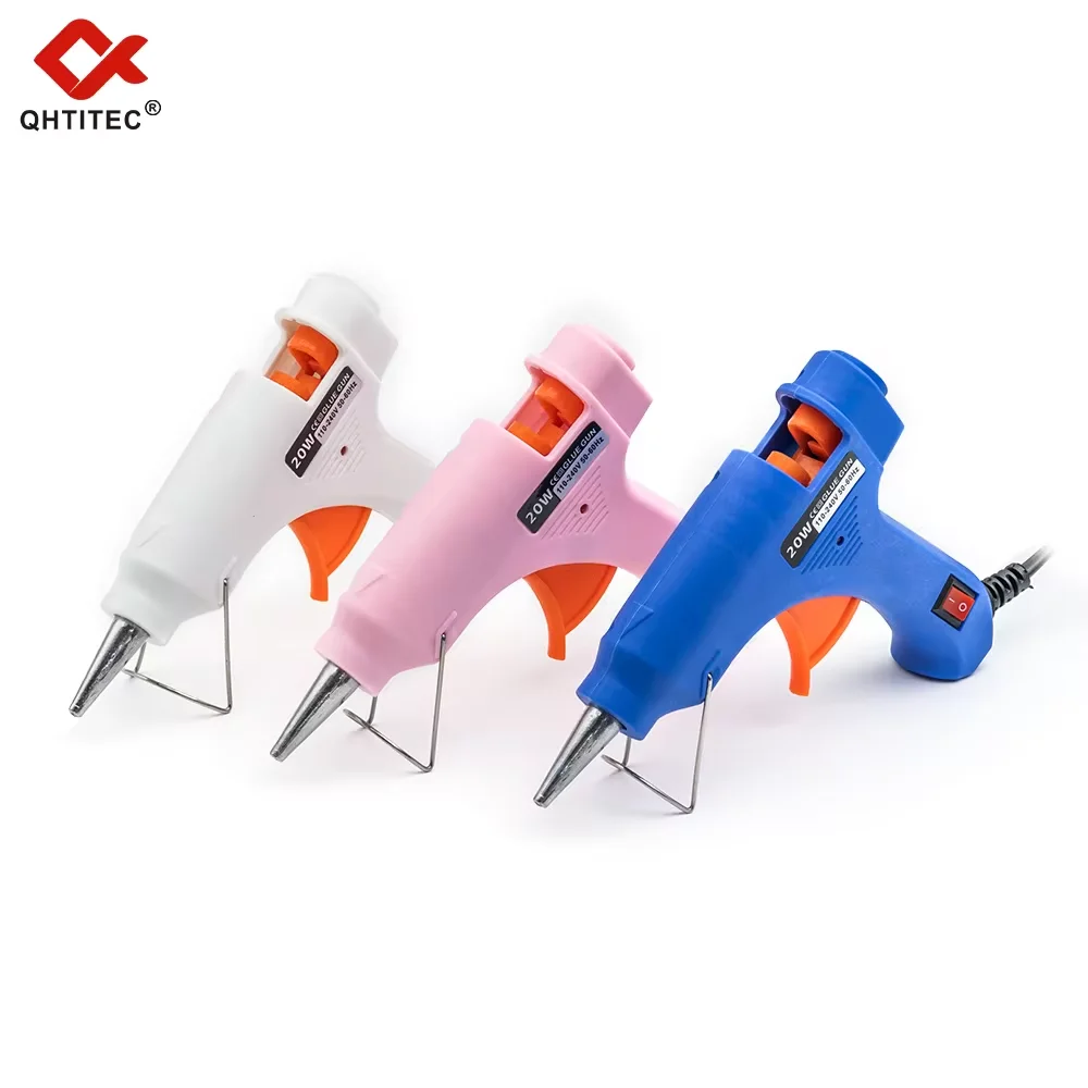 JCD 20W Hot Melt Glue Gun DIY Mini Household Industrial Guns Heat Temperature Electric Repair Tool with 20Pcs 7mm Glue Sticks 6