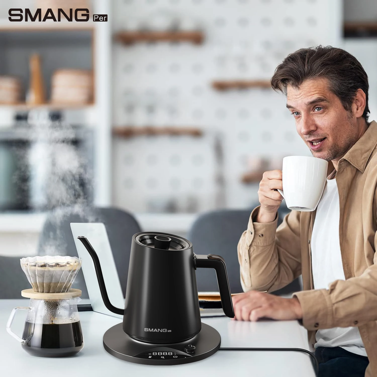 غلاية كهربائية من SMANG بسعة 0.9 لتر وقوة 1200 واط...