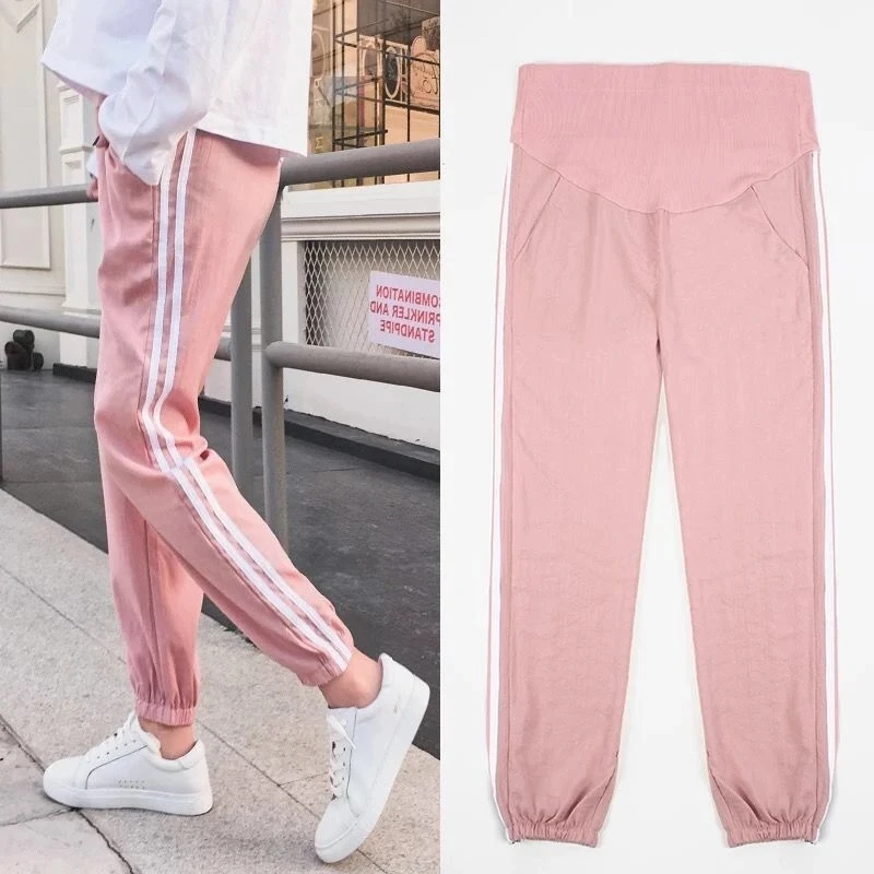 Maternity Leggings Fashion Maternity Sport Pants Elastic Waist Belly Casual Trousers for Pregnant Women Pregnancy Yoga Track Pants