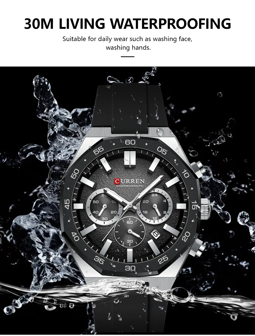 Montre à quartz classique pour homme, multifonctionnelle, lumineuse, chronographe, calendrier, étanche, sport, mode._voghion.com