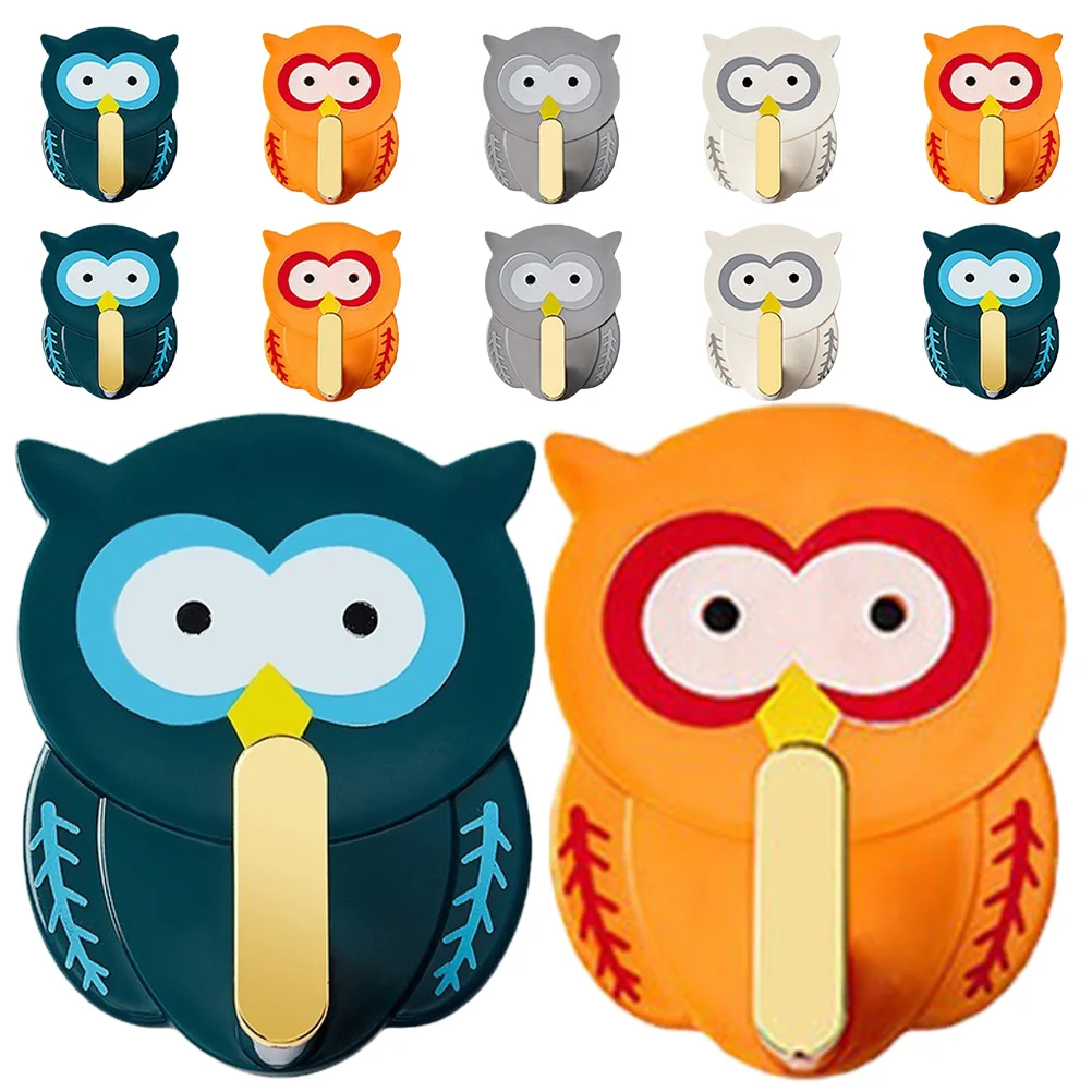 

12pcs Owl Shaped Wall Hook Decorative Key Hook Towel Holder for Hanging Keys Purse
