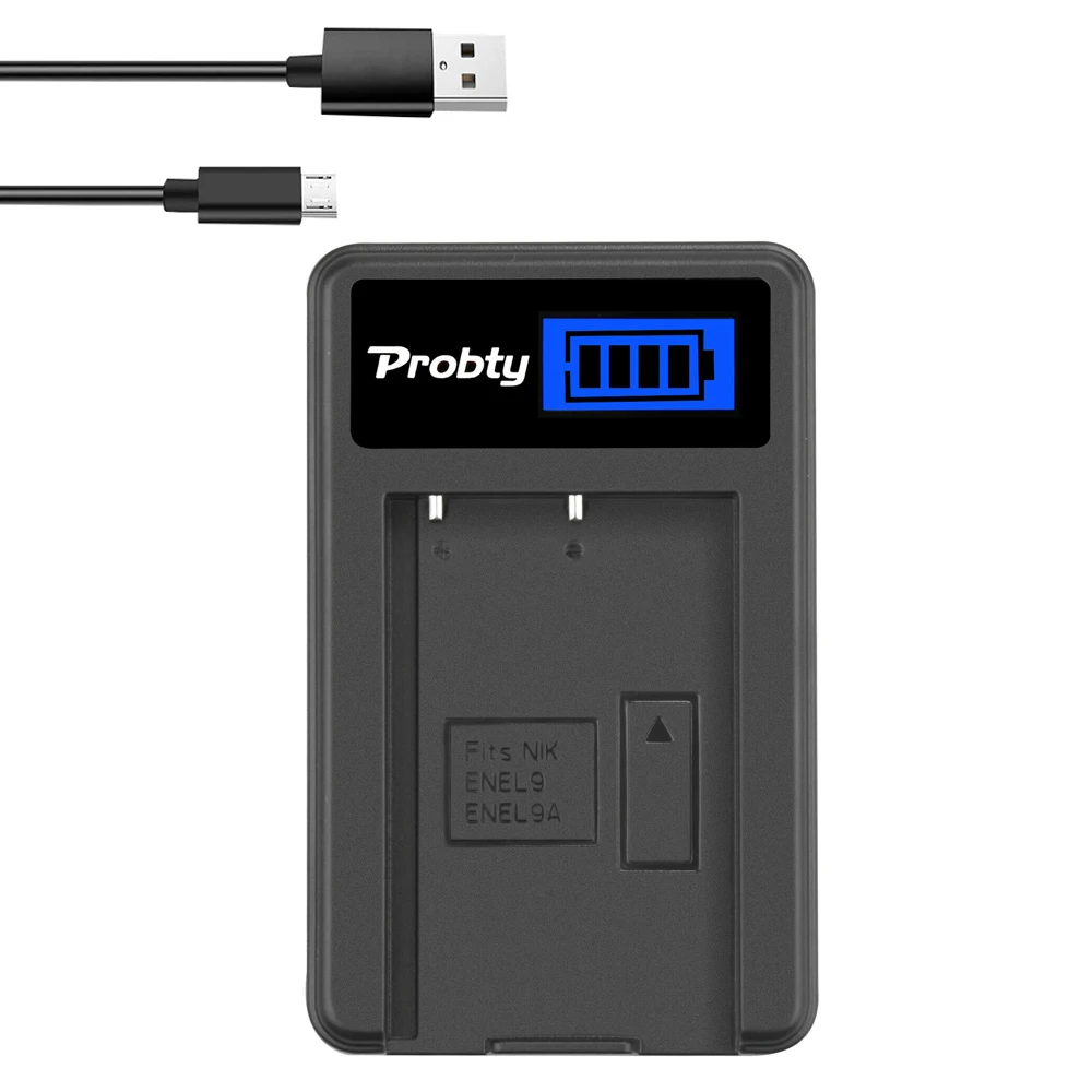 2 Batterie + Caricatore EN-EL9/EN-EL9e/EN-EL9a Per Nikon D3000, D40, D40x, D5000, D60