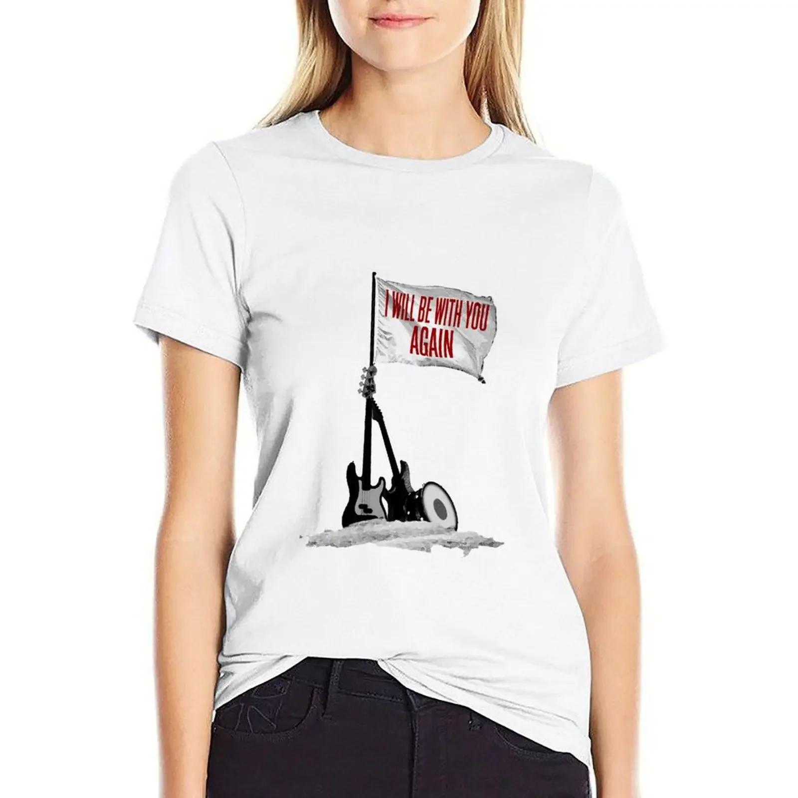 

u2 new years day flag T-shirt hippie clothes graphics Woman T-shirts