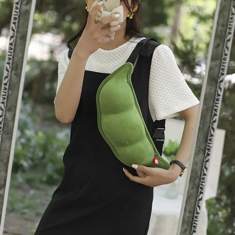 Cute Sweet Outdoor Children Plush Bag Toy Gift Peas Shaped Women Handbags Cute Small Bags Korean Style Handbags