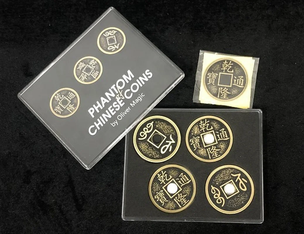 

Phantom of Chinese Coins by Oliver Magic Chinese Palace Coin Set Close up Magic Tricks Illusions Gimmick Coins Appearing Vanish