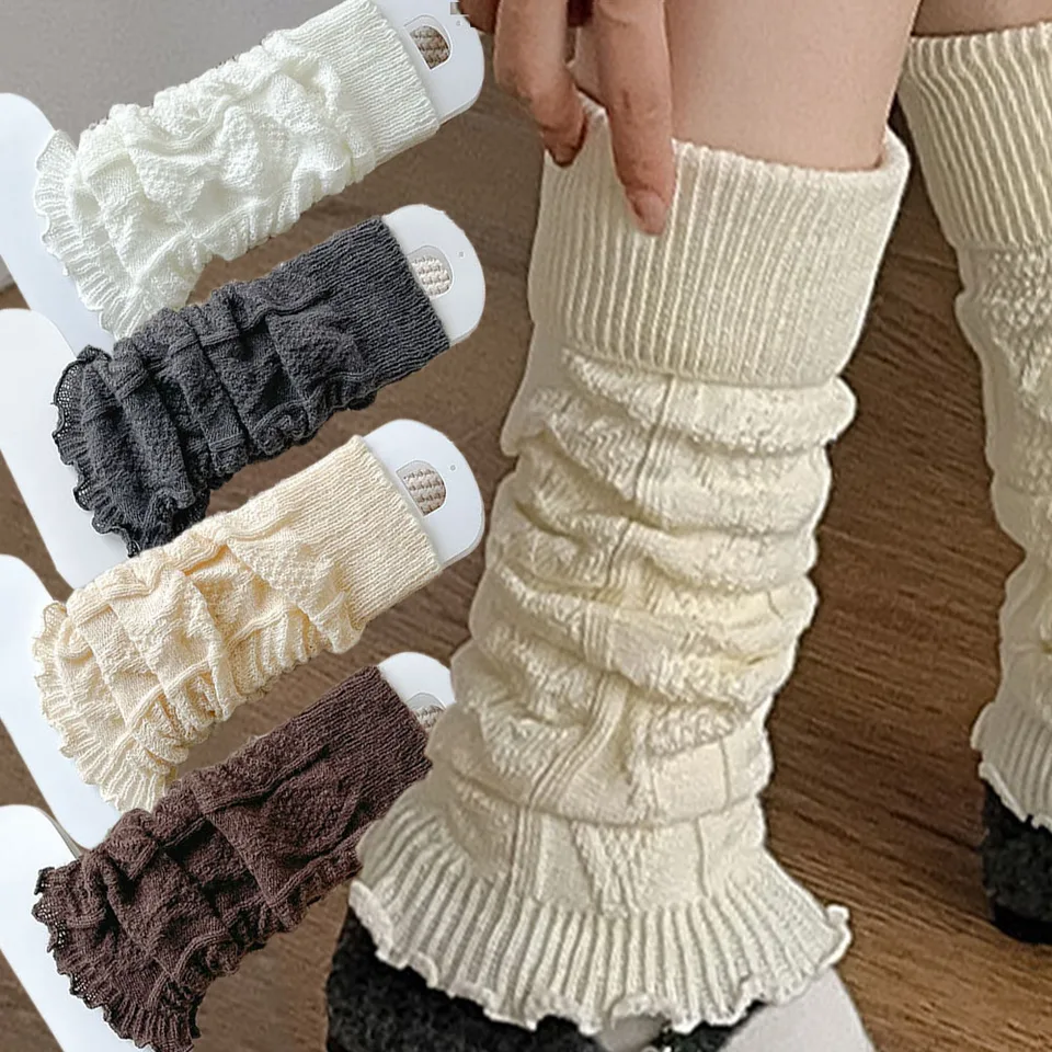 Y2K Scaldamuscoli invernali Dolce Lola giapponese Calzini lavorati a maglia Scaldamuscoli da donna Autunno Inverno Crochet Heap Sock Polsini per stivali Alla moda  200574005