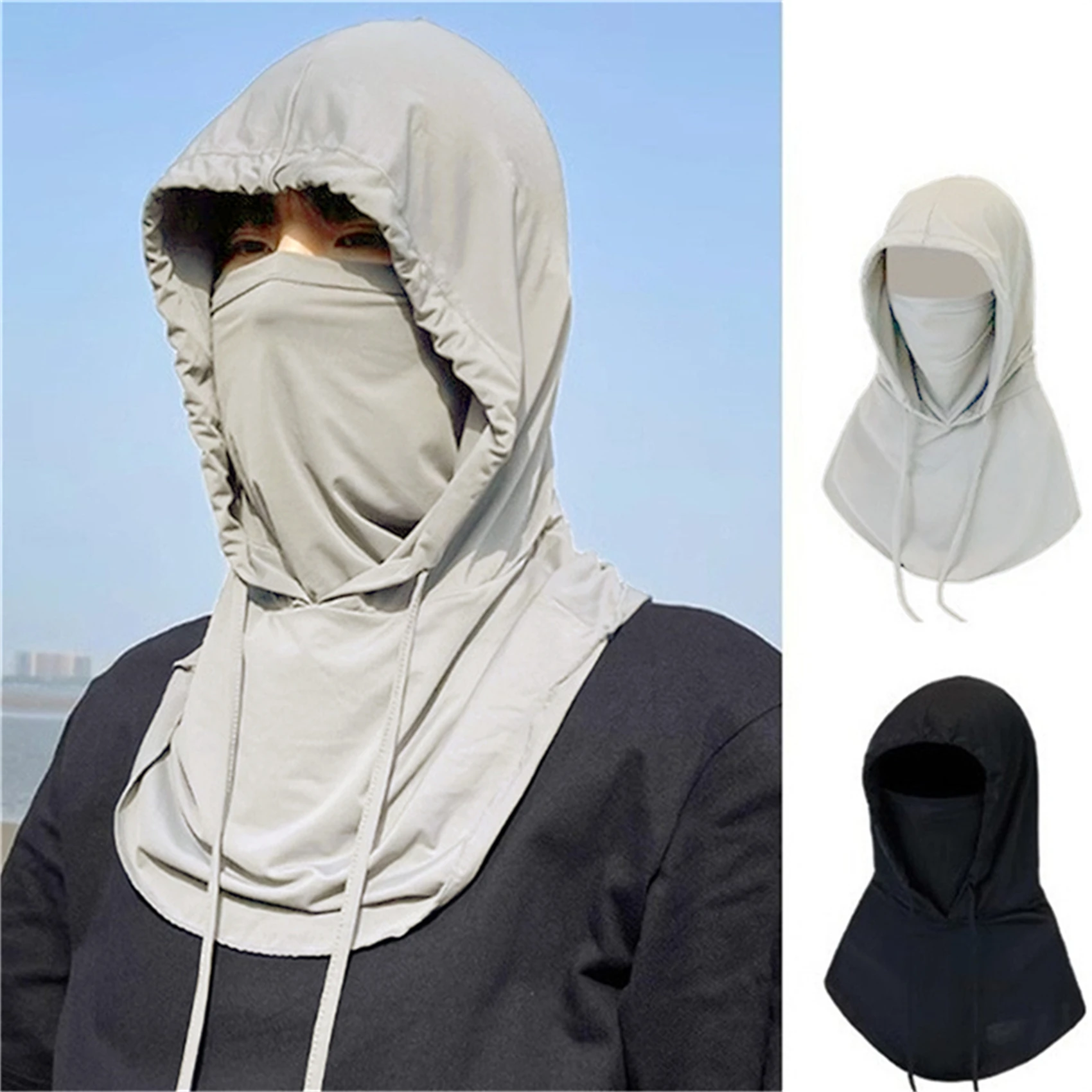 Arm Sleeves Sunscreen Summer Sun UV Protection Ice Silk Bib Combo Outdoor Cycling Fishing Climbing Women Men Mask Cuff Sleeves