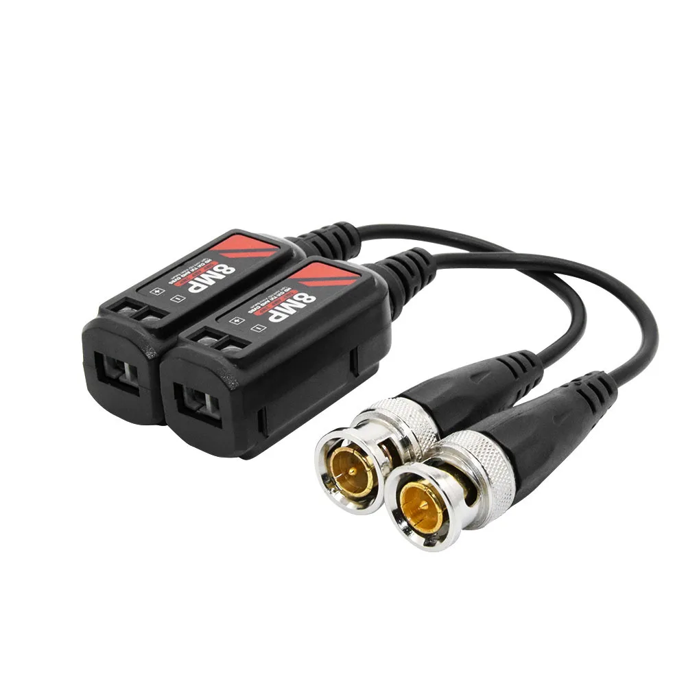 10 paia Twisted BNC CCTV Video Balun ricetrasmettitori passivi supporto AHD/CVI/TVI 8MP 4K Camera Cat5e/ Cat6 connettori per cavi UTP - immagine 4