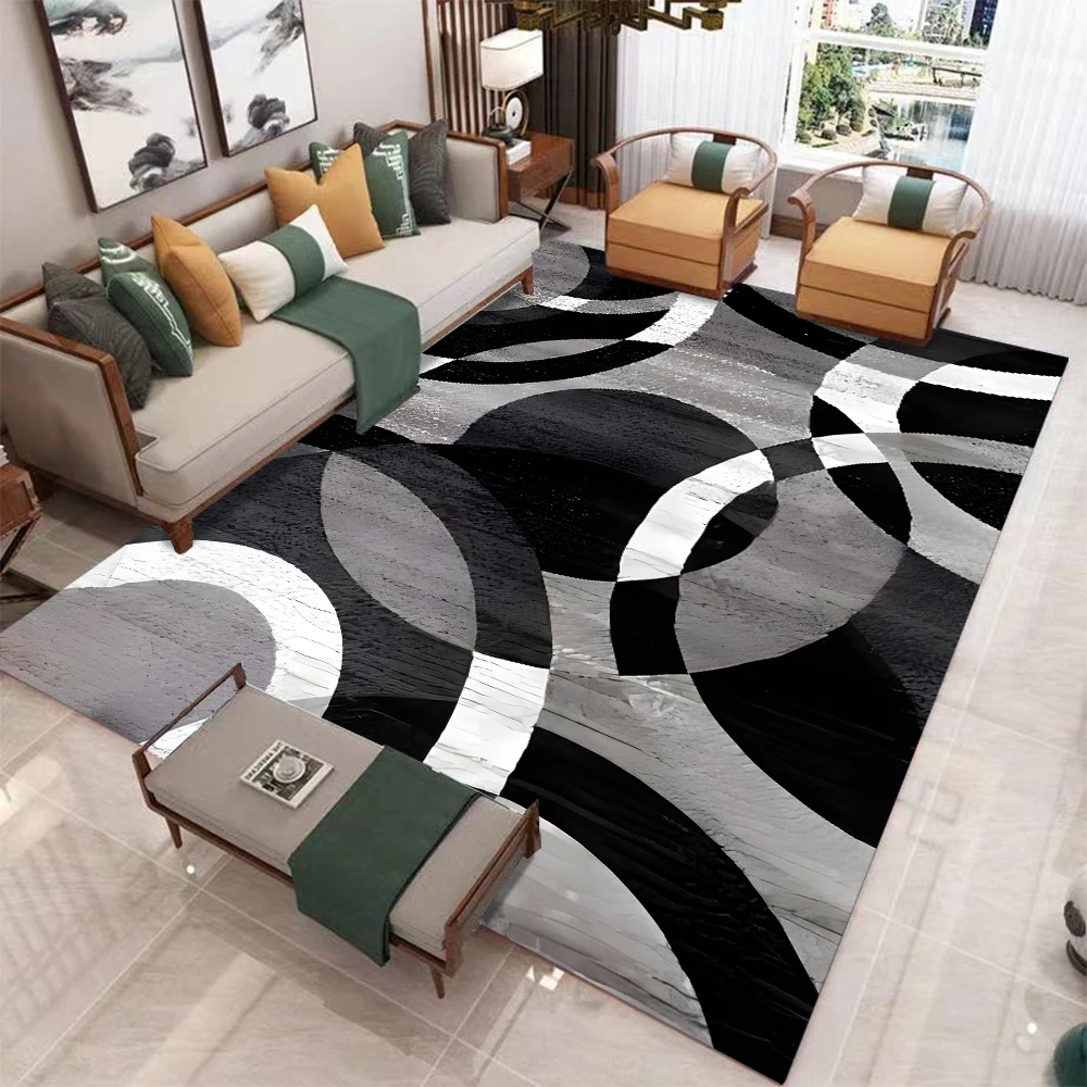 שטיח ספה בסגנון גיאומטרי מודרני, לא מחליק, ניתן לשטוף במכונה, לסלון, למטבח, לחדר השינה ולקישוט הבית