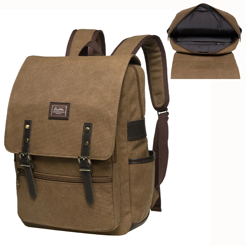 

Scione Men's Canvas Backpacks Vintage Students Anti-theft School Bags Boy Business Travel Coumputer Notebook Backpack K288