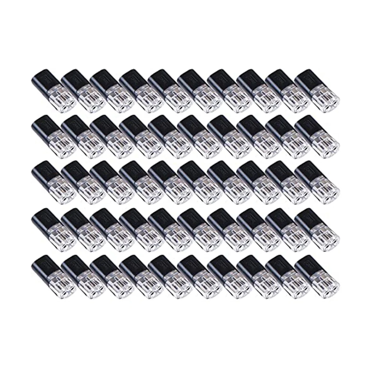 50PCS Double-Wire Push-In Connector with Locking Buckle,Low Voltage Wire Connectors,No Wire-Stripping Required