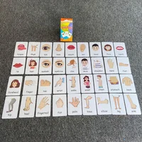 36pcs Children Cognition Cards Body Parts Animal Fruits Double Side Flashcards Montessori Baby Kids Early Educational Toys Gifts 2