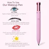 Multi-effect 4 In 1 Eyeliner Eyebrow Pencil Contour Pen Long Lasting Waterproof Cosmetics Eyeliner Makeup Pencil Lip Liner Pen 4