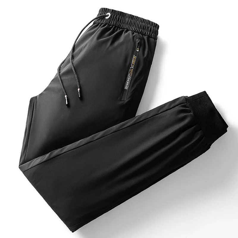 Autumn And Winter New Men's Solid Color Drawstring Pants Outdoor Fitness Jogging Pants Thickened Big Yards Down