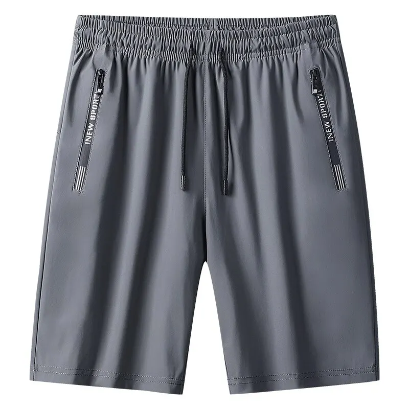Sb64016bcc390430397b063ac223e14e5C Ice Silk Pants Men's Shorts Summer Thin Quarter Pants Loose Size Quick Drying Pants Available in Black and Grey Mallzona