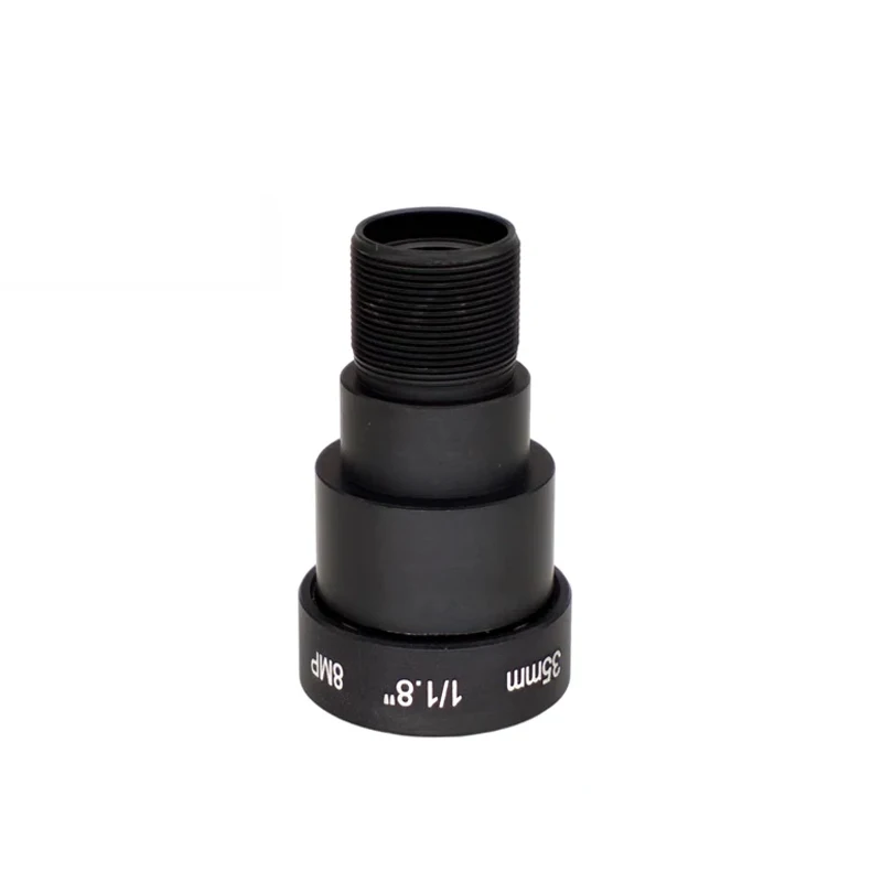 Objectif 35mm M12 4K 8MP avec filtre IR 650nm pour drone, installé sur une caméra de drone.