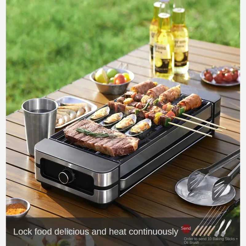 Grill elettrico Barbecue per interni per uso domestico griglia senza fumo  Kebab Grill Griddle muslimatea ea 300.