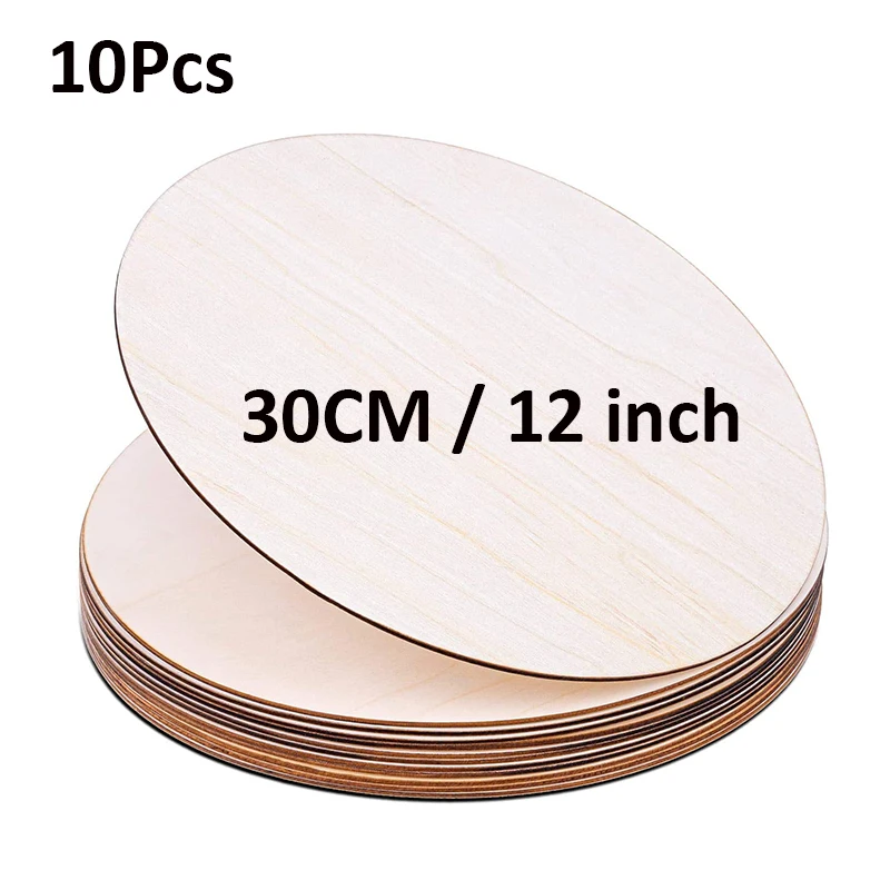 

12 Inch Wood Circles Large Unfinished Round Wooden Slices Blank Discs Cutouts for DIY Crafts Painting Burning Christmas Decor