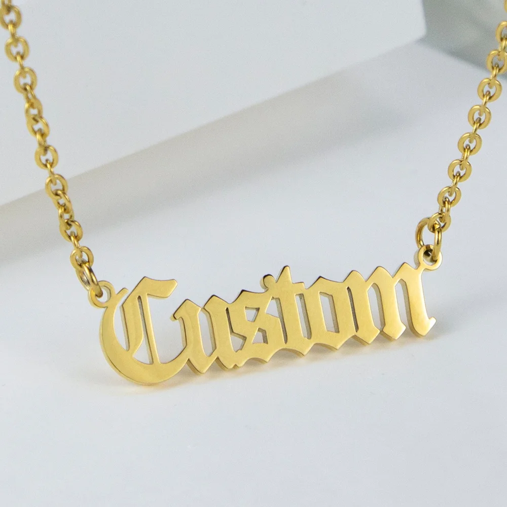 

LeeChee Custom Name Letter Pendant Necklace Personalized Stainless Steel Jewelry Gift