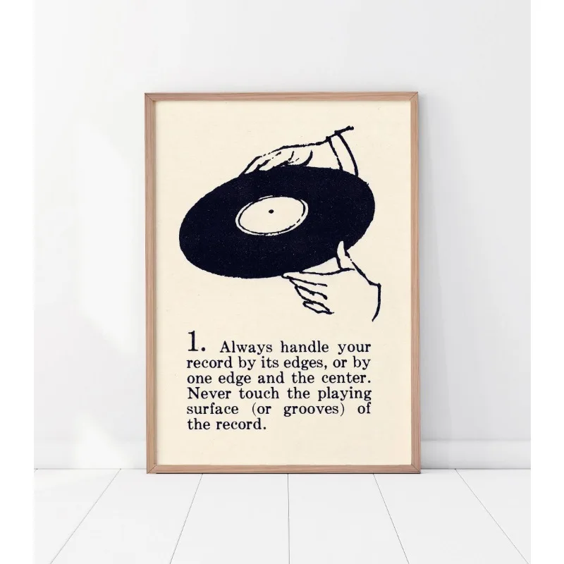 Vintage Vinyl Record Canvas Art - Minimalist Turntable Wall Decor