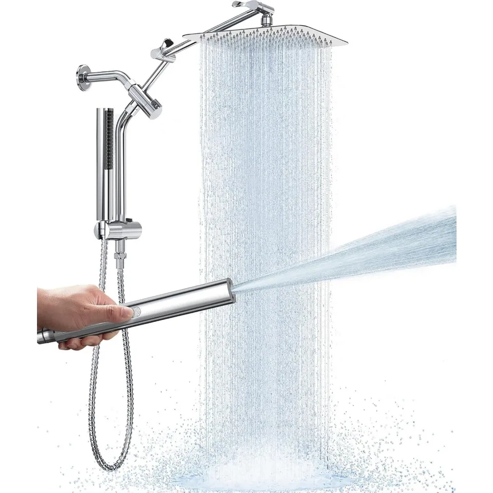 Luxurious Metal Rain Shower Head Dual System