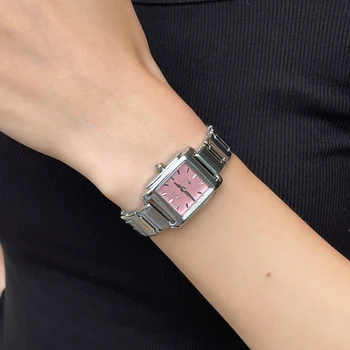 CILOA square pink watch women's light luxury brand authentic 2025 new trend fashion waterproof high quality quartz watch